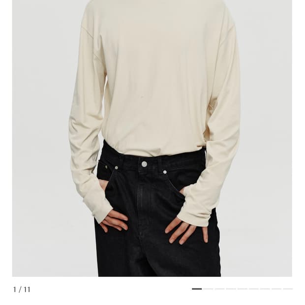 유스 핑거홀 티셔츠 m