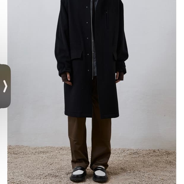 (L) 유스 밀리터리 코트 블랙