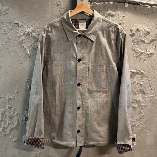 PS 폴 스미스 글렌체크 셔츠 자켓 그레이 L