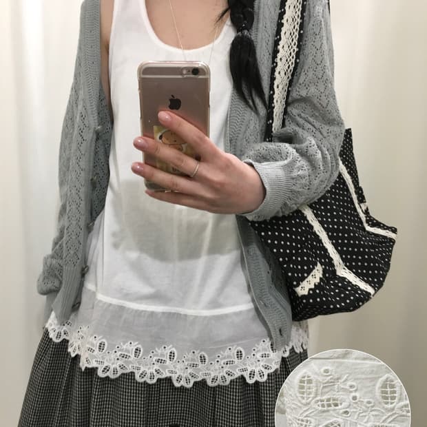 레이스 레이어드 슬리브리스