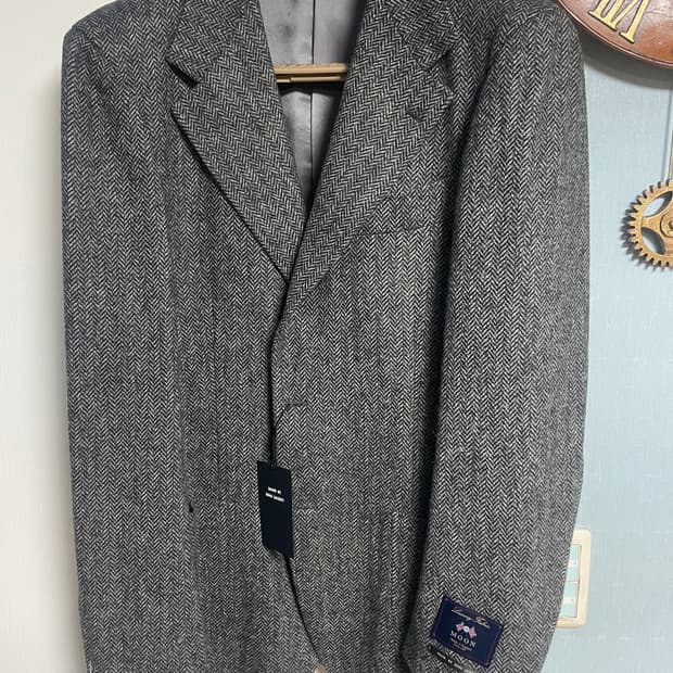 링자켓 라마르쉐 그레이헤링본 트위드 자켓