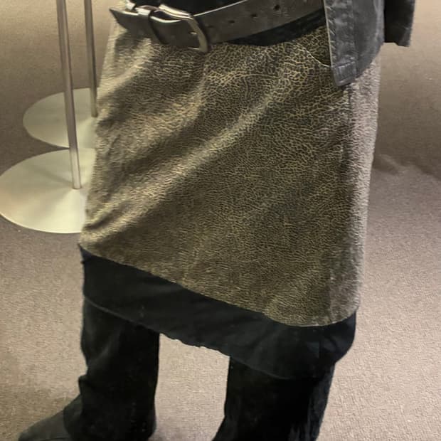 44)Japanese vintage 레오파드 레이어드 미니 스커트