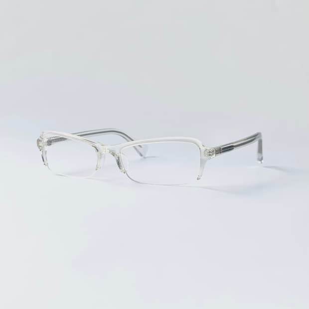 [픽키] Salvator Rosa 하프림 사각 안경 미니멀 투명 클리어