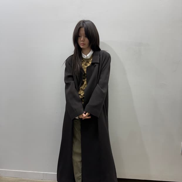 빈티지 미니멀 맥시 코트