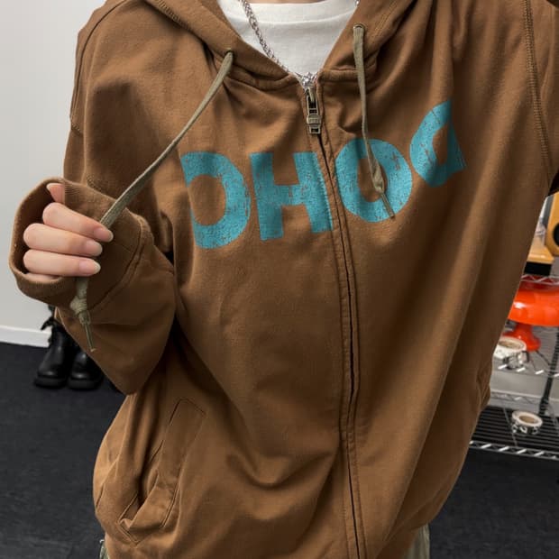 DOHC 00s 브라운 후드집업