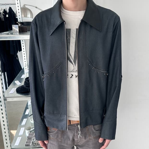 록 스테디 웨스턴 스터드 데님 자켓