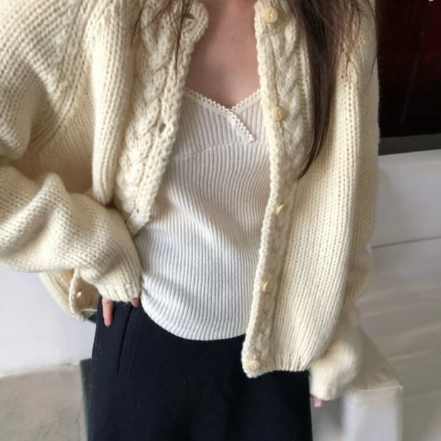 포멜로 뜨개 가디건 도매택 가디건