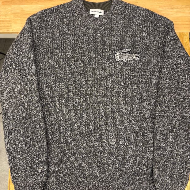 [M] 라코스테 멜란지 부클 크록 풀오버 니트