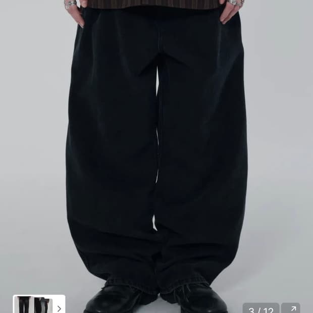 스웨이드 SUADE 컨투어 포켓 데님 팬츠 블랙 M