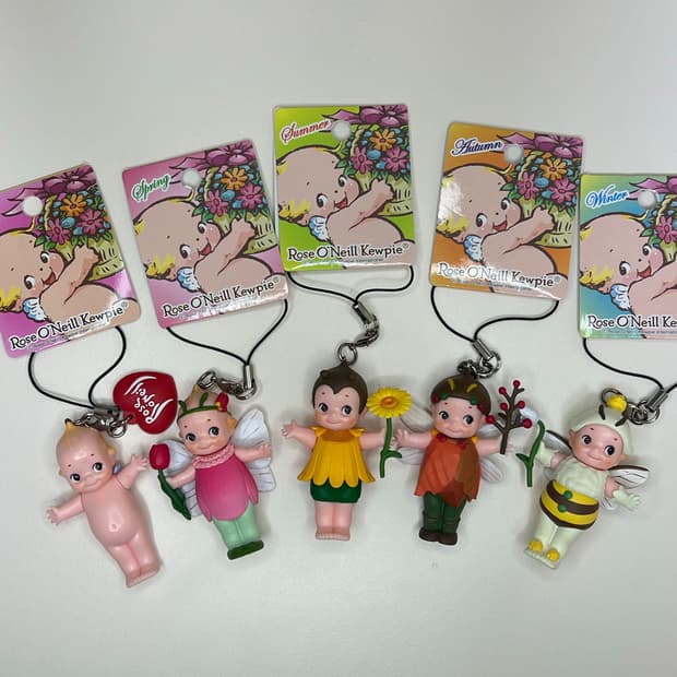 큐피 스크랩 로즈오닐 큐피 사계절 키링