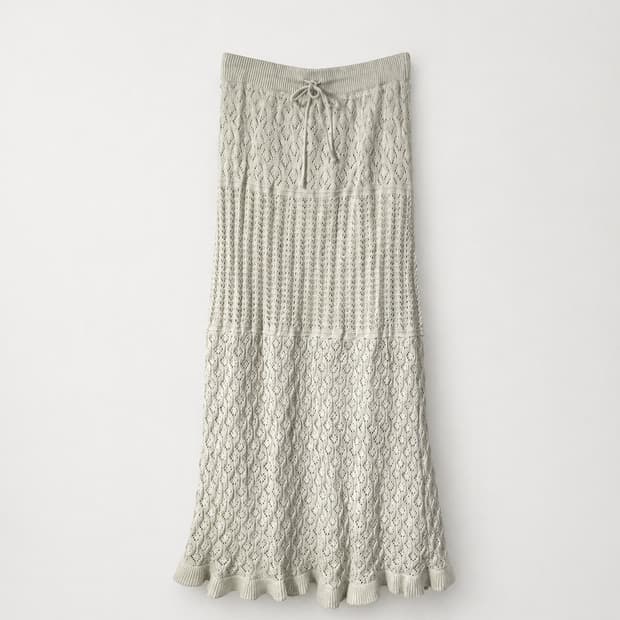크로셰 니트 머메이드 롱스커트
