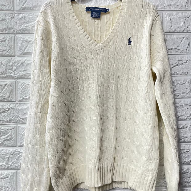 폴로 랄프로렌 케이블 니트 아이보리 XL