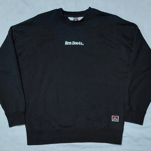[M] 벤 데이비스(Ben Davis) 백로고 헤비웨이트 맨투맨 블랙