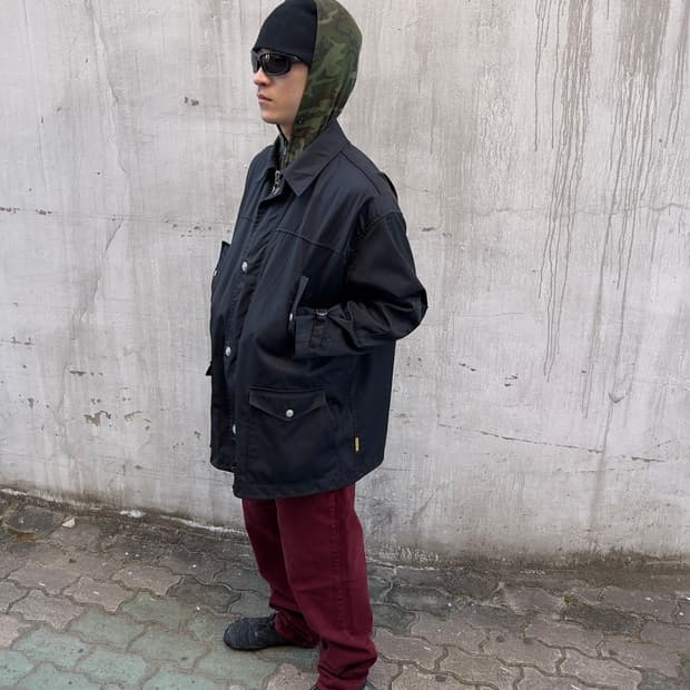 [XL] 90s 아르마니 진스 나일론 스냅 코트