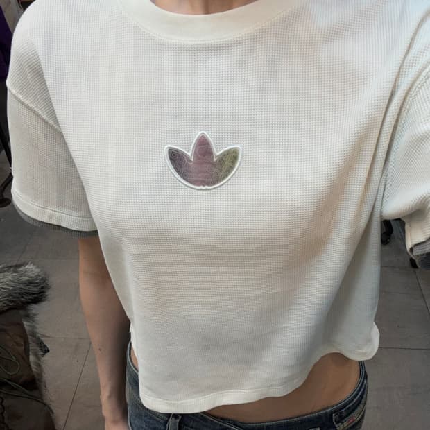 아디다스 크롭 티셔츠 XS
