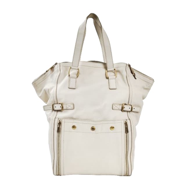 정품 생로랑(입생로랑) 아이보리 가죽 다운타운 백