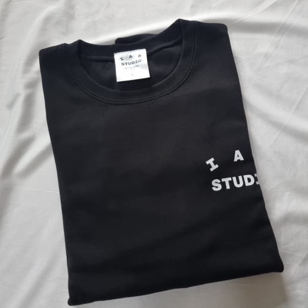 (새상품/L)아이앱 스튜디오 블랙 반팔