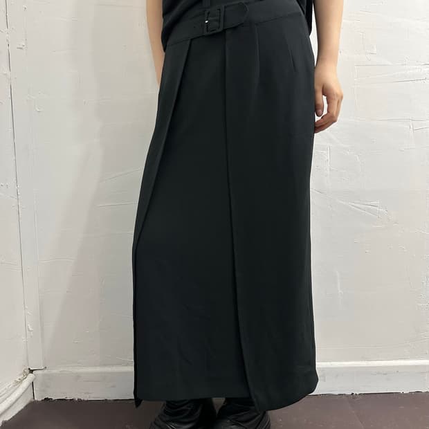 belt wrap long skirt