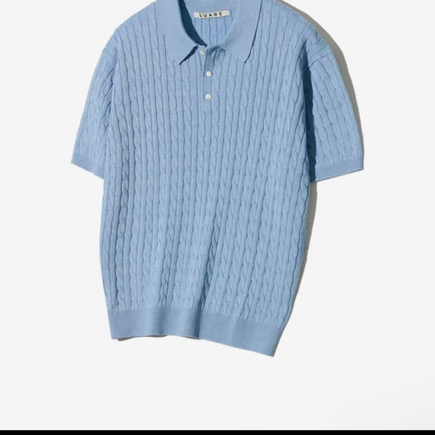 수아레 케이블 카라 반팔 니트