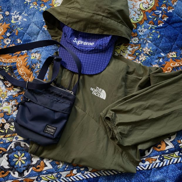 THE NORTH FACE 노스페이스 나일론 후드 바람막이 자켓 카키