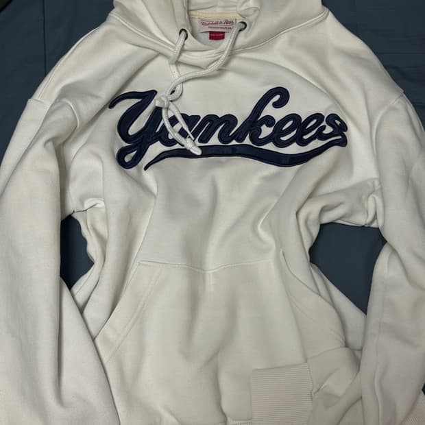 미첼엔네스 뉴욕양키스 화이트 하양 후드티 빈티지 y2k