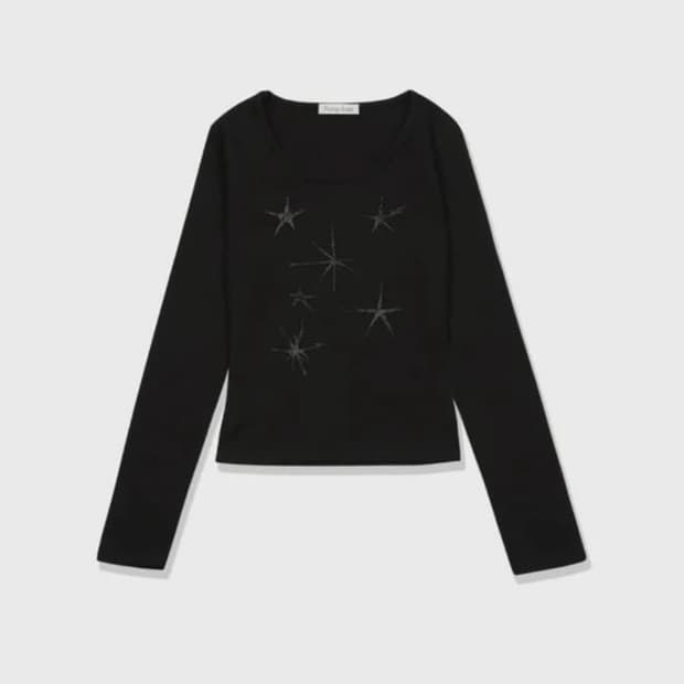 칙스 모닝스타 롱슬리브 티셔츠 블랙