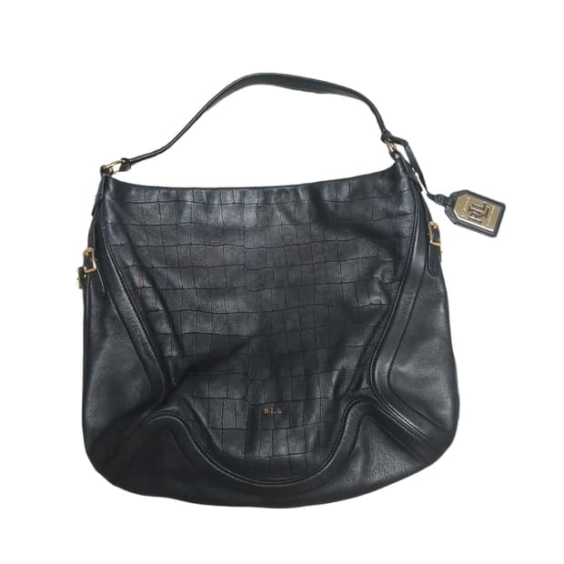 랄프로렌 블랙 레더 숄더백