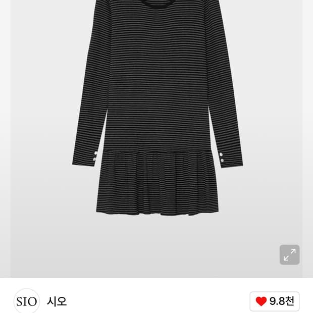 시오 sio 코지 스트라이프 블랙 원피스 