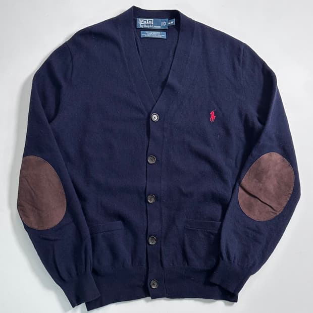 폴로 랄프로렌 엘보패치 울 가디건 