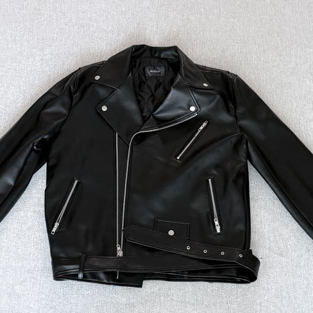 콜릿 MEN 오버핏 마일드레더 라이더자켓 [벨트탈부착]