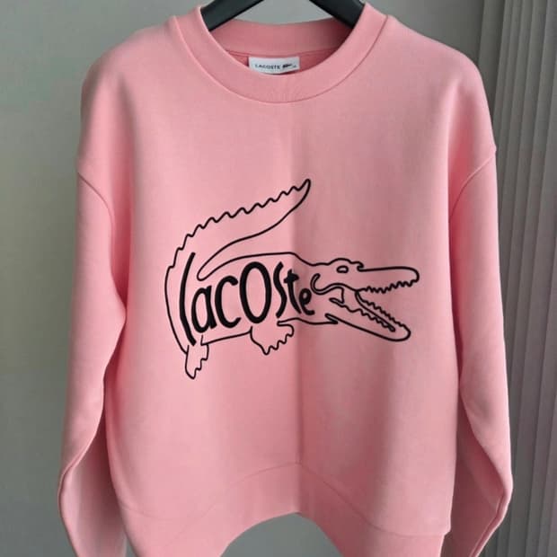 (새상품) 라코스테 lacoste 핑크 빅로고 맨투맨