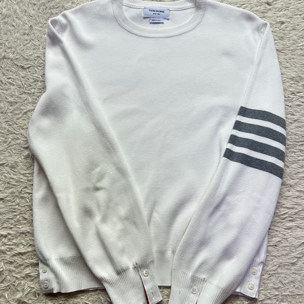 [4size, 새상품급] 톰브라운 밀라노스티치 니트 화이트