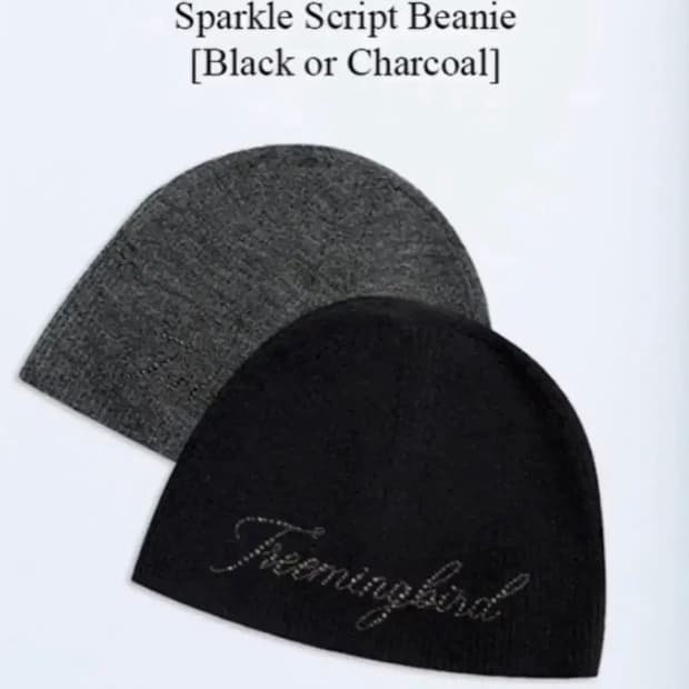 새상품) 트리밍버드 스파클 스크립트 비니 블랙