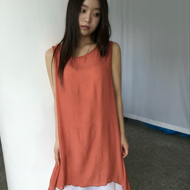 Rupua 오렌지 나시 원피스