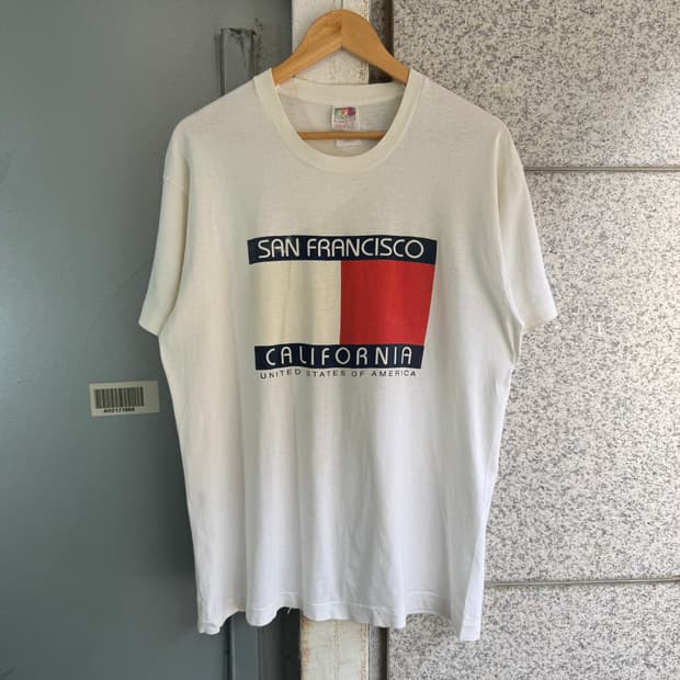 90s 후르츠오브더룸 타미힐피거 오마주 반팔티