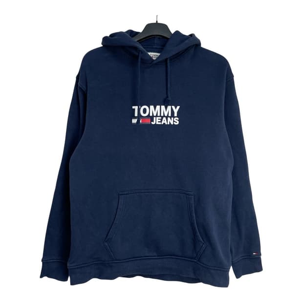 타미힐피거 네이비 기모 후드티 M