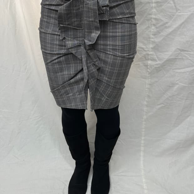 이자벨마랑 체크 러플 스커트 36