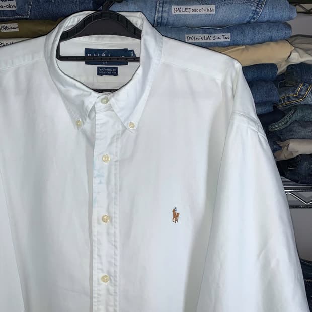 [2XL] 폴로 랄프로렌 화이트 옥스포드 셔츠 야머스
