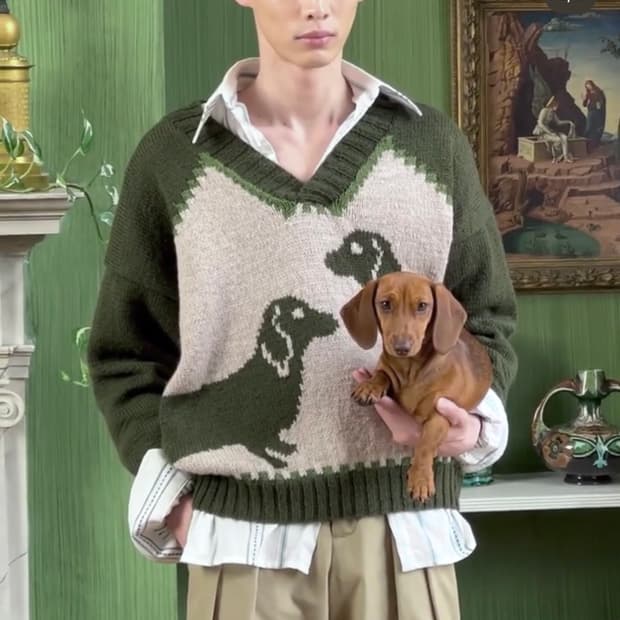 [L]S.S 달리 도그 니트