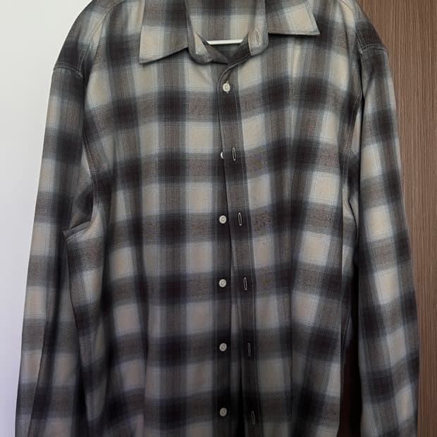 파브레가 모자이크 옴브레 체크 셔츠 (베이지)