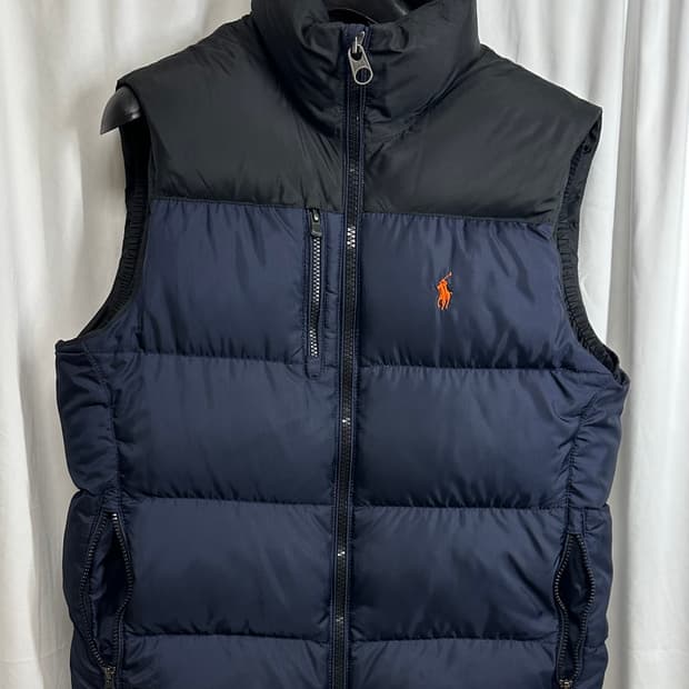 no.123 폴로 랄프로렌 RL 푸퍼네이비 패딩 조끼 M~L 상태굿
