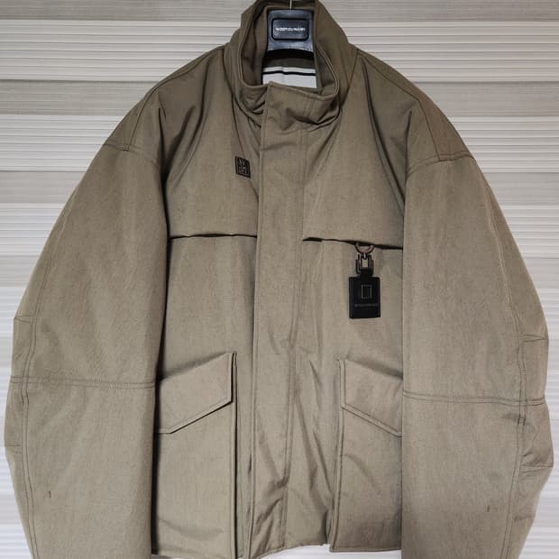 우영미 코듀라 패딩 점퍼 베이지 48