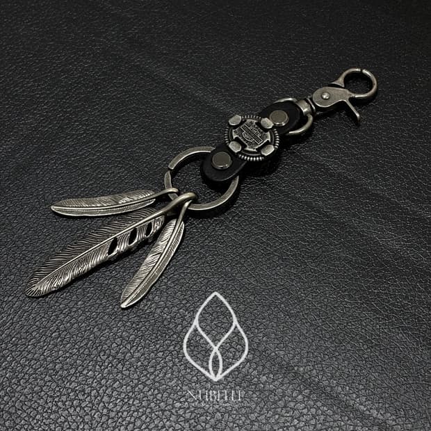 🌗 Harley feather keyring / 빈티지 깃털 키링