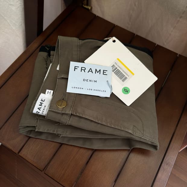 프레임 카키 스트레이트 핏 팬츠 S