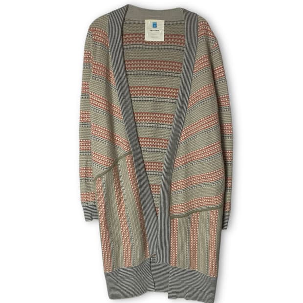 스패로우 빈티지 스트라이프 패턴 니트 롱 가디건 M