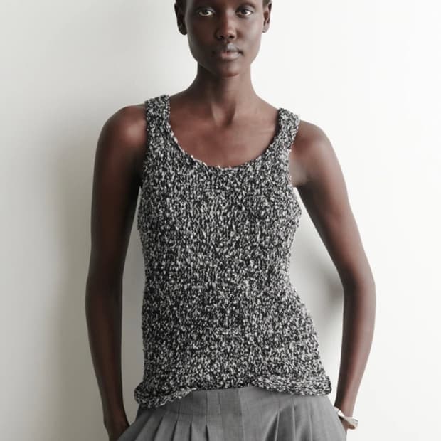 COS two tone chunky knit sleeveless top