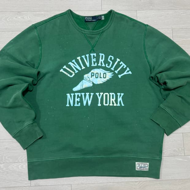 [L] 폴로 랄프로렌 뉴욕 유니버시티 로고 맨투맨