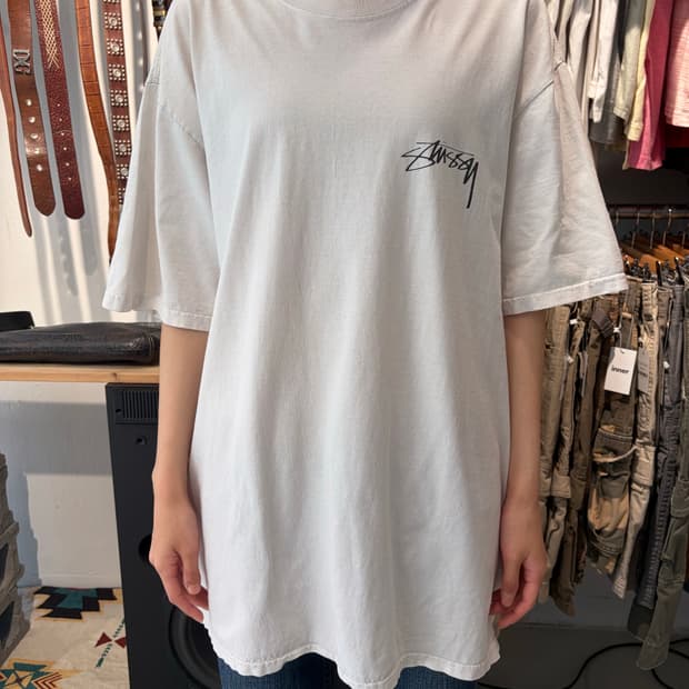 Stussy 미니 로고 오버핏 반팔 티셔츠 L