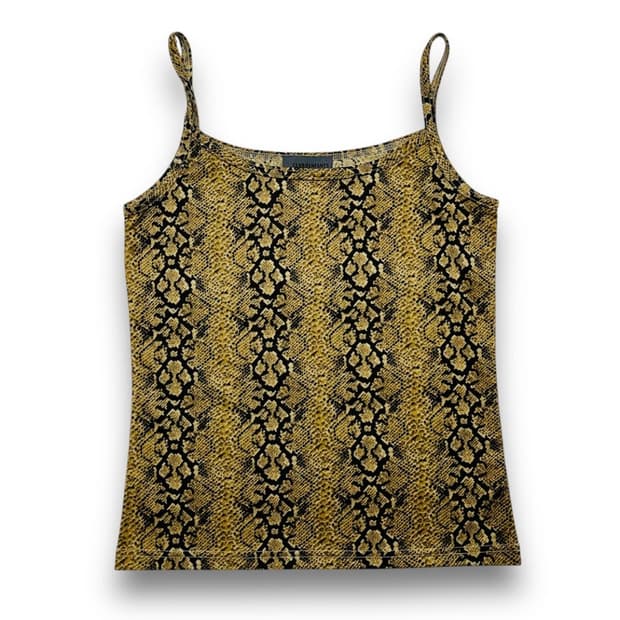 클럽 파이톤 패턴 빈티지 슬리브리스