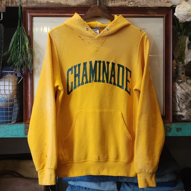 90s 러셀 후드 빈티지 스웻셔츠 썬페이딩 블랙 프린팅 s